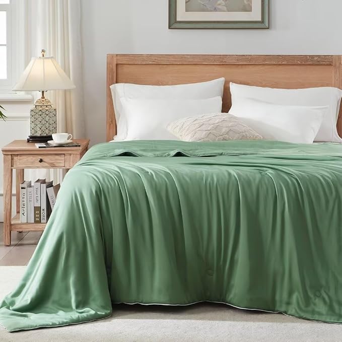 Bamboo Viscose Cooling Comforter Queen Size,Luxurious Lightweight Blanket for Summer