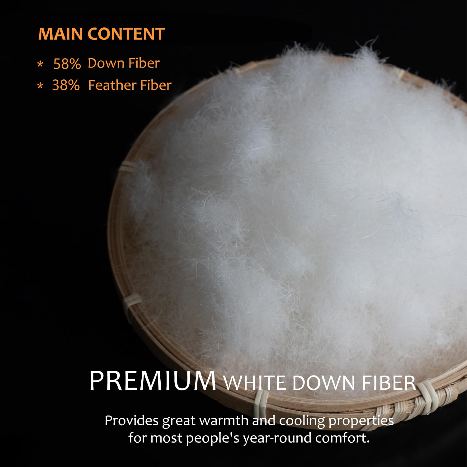 HYVIF Luxury Feathers Down Comforter King Size - 750 Fill Power All Season Duvet Insert, Ultra-Soft Hotel Collection Comforter, Fluffy and Cozy - Ivory White, King 106 X 90”