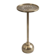 Miki Modern Pedestal Drink Table, 10 x 10 x 23, Antique Brass