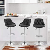 Counter Height Bar Stools Set of 2 Barstools Swivel Stool Height Adjustable Bar Chairs