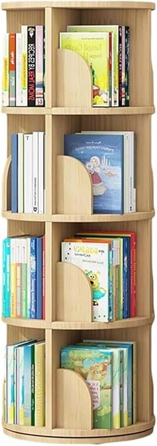 Rotating Bookshelf,Corner Bookshelf Olid Storage Rack Corner Shelves