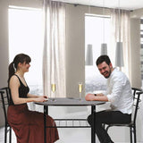 Dining Kitchen Table Dining Set，3 Piece Metal Frame Bar Breakfast Dining Room Table Set Table and Chair with 2 Chairs