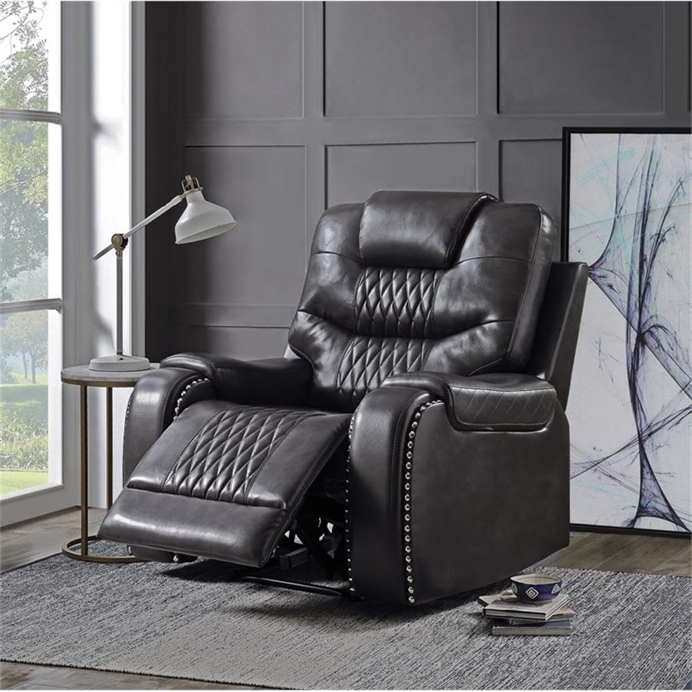 Tufted Power Motion Recliner in Magnetite Dary Grey