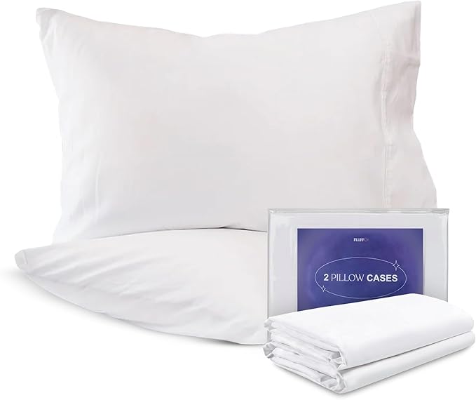 Cooling Pillowcases, Queen Size, 100% Cotton, Machine Washable, Breathable, Set of 2