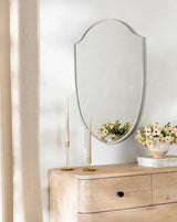 Irregular Black Arched Metal Bathroom Mirror Accent Asymmetrical Wall Mirror for Dresser