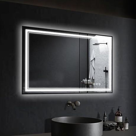 LED Bathroom Mirror 36" x 36", Frameless, Front and Backlight, Motion Sensor, Shatter-Proof, Wall