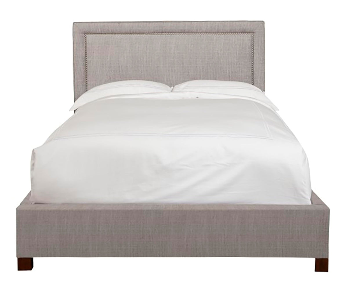 Traditional Fabric King Bed in Cork Taupe/Brown