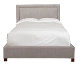 Traditional Fabric King Bed in Cork Taupe/Brown