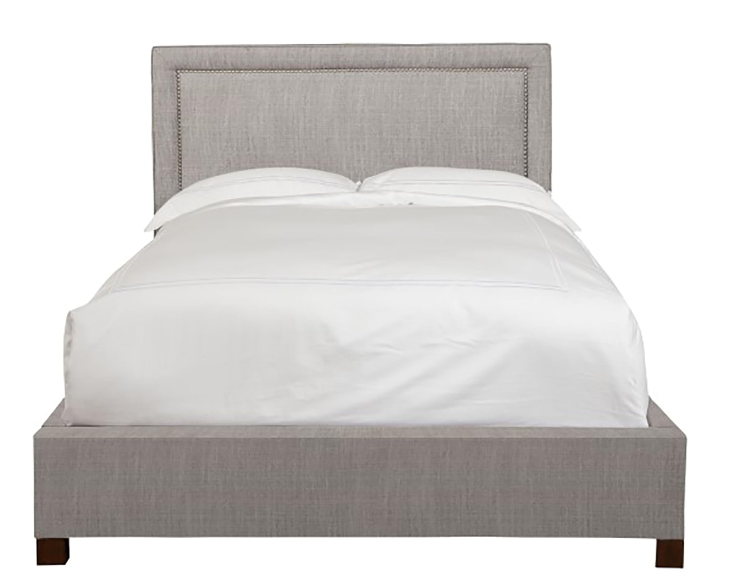 Traditional Fabric King Bed in Cork Taupe/Brown