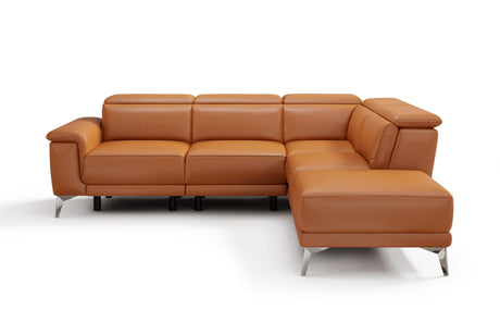 Valencia Pista Full Leather Right Chaise Sofa 112.5" | Italian Nappa Leather Modern Cloud