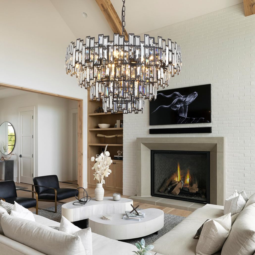 Modern Crystal Chandelier Lighting Hall Grand Living Room Stairway Chandeliers Pendant