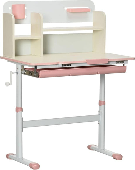 Wooden Kids Study Desk, Height Adjustable Children School Study Table