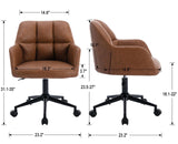 Modern PU Leather Office Chair, Height Adjustable Comfy Desk Chair with Wheels