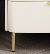 The Bedside Table is Made of Solid Wood, Rock Board, Leather, and Extreme. Bedside Storage in The Bedroom