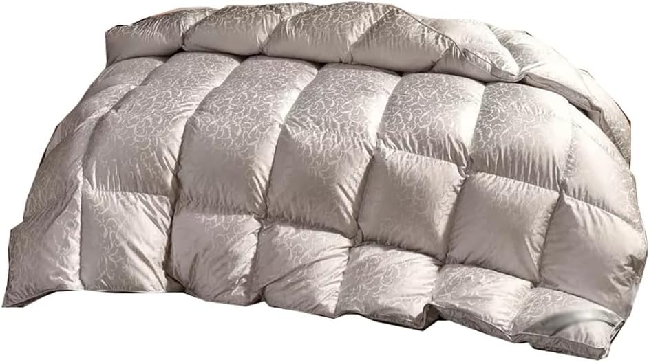 ZUIAI White Duck Down Quilt Down Fluffy Cozy Four Seasons Duvet Brocade Warm Queen King Quilted Comforters(220X240cm 2.75kg)