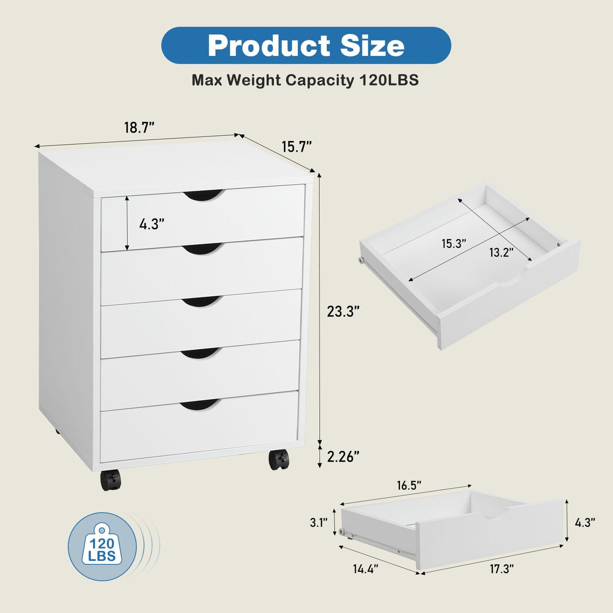 Storage Cabinet, Bathroom Cabinet with 2 Drawers & 2 Adjustable Shelves, Cupboard