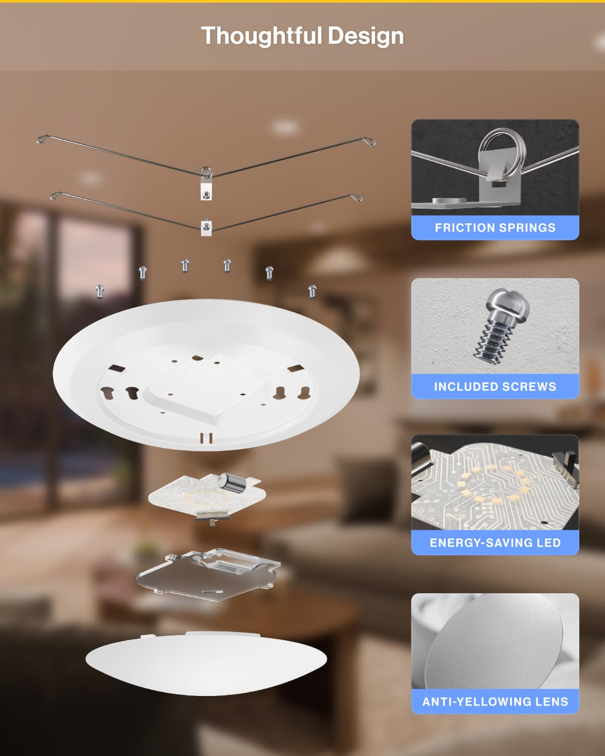 LED Disc Lights 6 Inch Flush Mount Ceiling - 24 Pack Dimmable Recessed Lighting