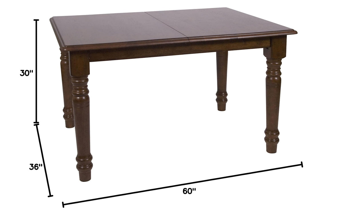 Andrews 60" Rectangular Extendable Butterfly Leaf Wood Dining Table, 2 Size Expandable,