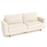 Pamapic 81” Loveseat Sofa,3 Seater Love Seat Couch,Comfy Dutch Velvet Cushion,Deep Loveseat,Removable Washable,Modern Love Seat Couch for Living Room,Bedroom, Apartment,Loft,Cream