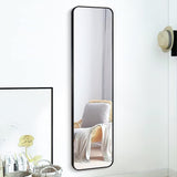 GZ 47x14 Mirror Rectangle Full Body Length Door Hanging Wall Mounted Metal Frame Dressing Make-up Mirrors for Entryway Bedroom Bathroom Living Room 47 14 inch Black