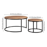 Watson Round Nested Coffee Table with MDF Top in Blackened Bronze