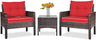 3 Piece Outdoor Patio Furniture Set, Wicker Chairs Set