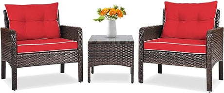 3 Piece Outdoor Patio Furniture Set for 2