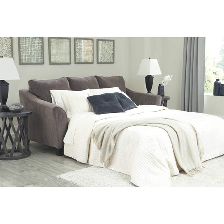 Nemoli Contemporary Chenille Queen Sofa Sleeper with 4 Accent Pillows, Gray