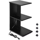 End Table with Charging Station, Narrow Side Tables for Small Spaces USB Ports