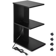 End Table with Charging Station, Narrow Side Tables for Small Spaces USB Ports