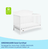 4-in-1 Convertible Crib (White) - GREENGUARD Gold Certified, Converts to Toddler Bed,