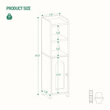 Bathroom Storage Cabinet, Corner Floor Cabinet with Doors and Adjustable Shelf, Narrow