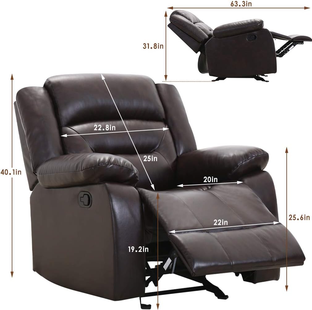 Recliner Chair Reclining Sofa for Living Room Recliner Sofa Couch Sofa PU Leather Home