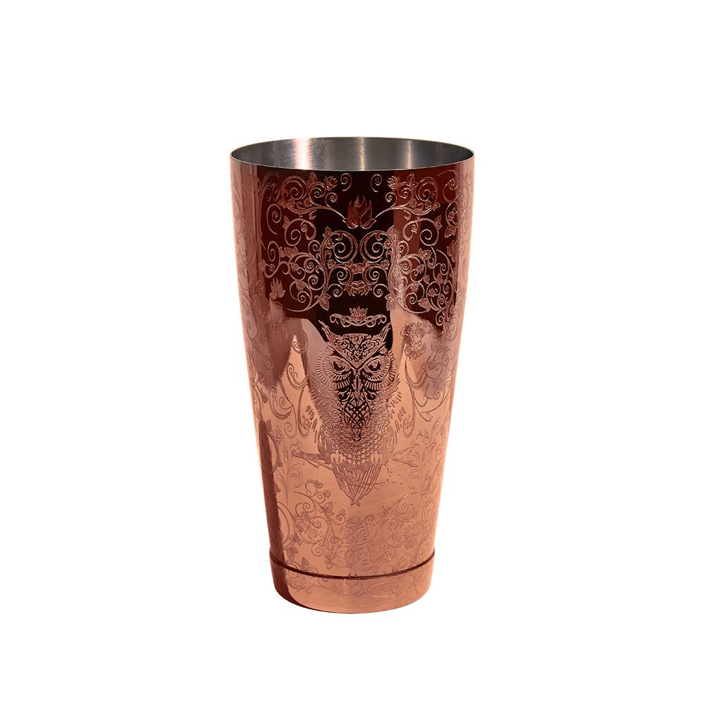 Bartender Kit Cocktail Shaker Set-6 Pieces Stainless Steel Copper Plated Etching