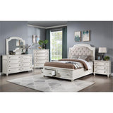 Jaqueline 3-Drawer Wooden Nightstand in Light Gray and Antique White