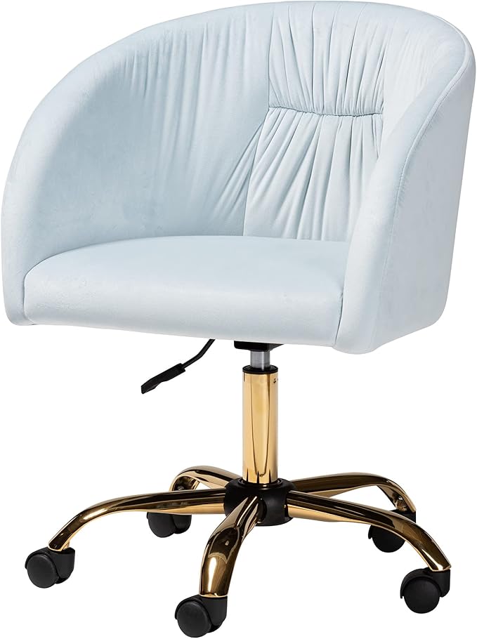 Office Chair, One Size, Blush Pink/Gold
