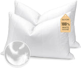 Goose Down Feather Pillows with 100% Cotton Cover, Soft Hotel Bed Pillow for Sleeping