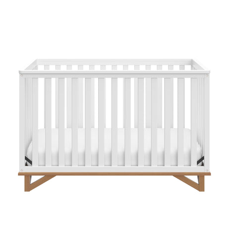 5-in-1 Convertible Crib (White with Vintage Driftwood) – GREENGUARD Gold