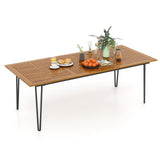 86.5-Inch Patio Dining Table, Indoor & Outdoor Dining Table w/Acacia Wood