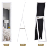 HOMCOM Full Length Glass Mirror, Freestanding or Wall Mounted Dress Mirror for Bedroom, Living Room, Bathroom, White