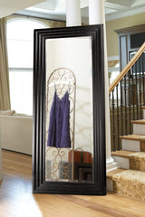 Nickel Tall Delano Mirror, Large Self Standing Full Length Rectangular