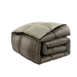 PUFF High Loft Down Indoor/Outdoor Water Resistant Comforter with Extra Strong Nylon Cover, Full/Queen, Taupe