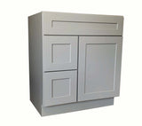 30 Wide x 21 Deep New Light Grey Shaker Single Sink Bathroom Vanity Base Cabinet