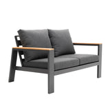 Outdoor Loveseat Sofa All-Weather Patio Sofa Couch High Back 2 Seater