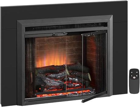 Klaus Electric Fireplace Insert with Fire Crackling Sound