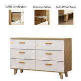 6 Drawer Dressers, Long White Dresser for Bedroom, Wood Dresser & Chests of Drawers