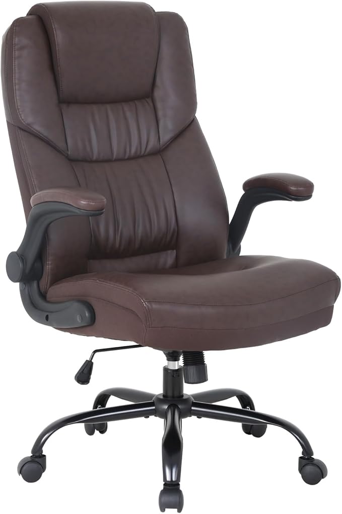 Ergonomic Office Chair PU Leather High Back Desk Chair Swivel Design Ideal Computer