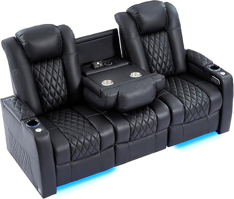 Leather Home Theater Seating Classic Series Movie Recliner Chair with fold