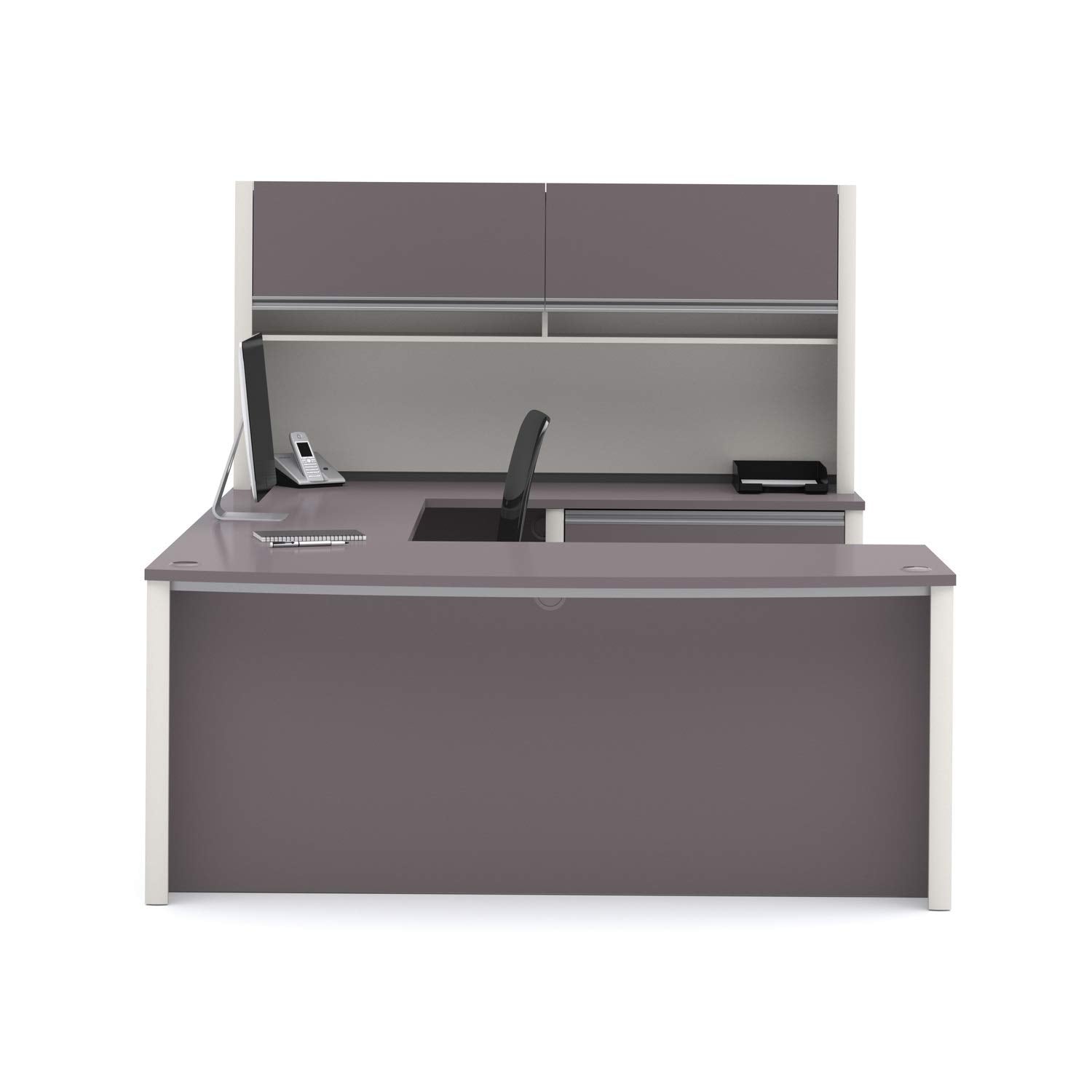 Connexion U-Shaped Executive Desk with Lateral File Cabinet and Hutch, 72W