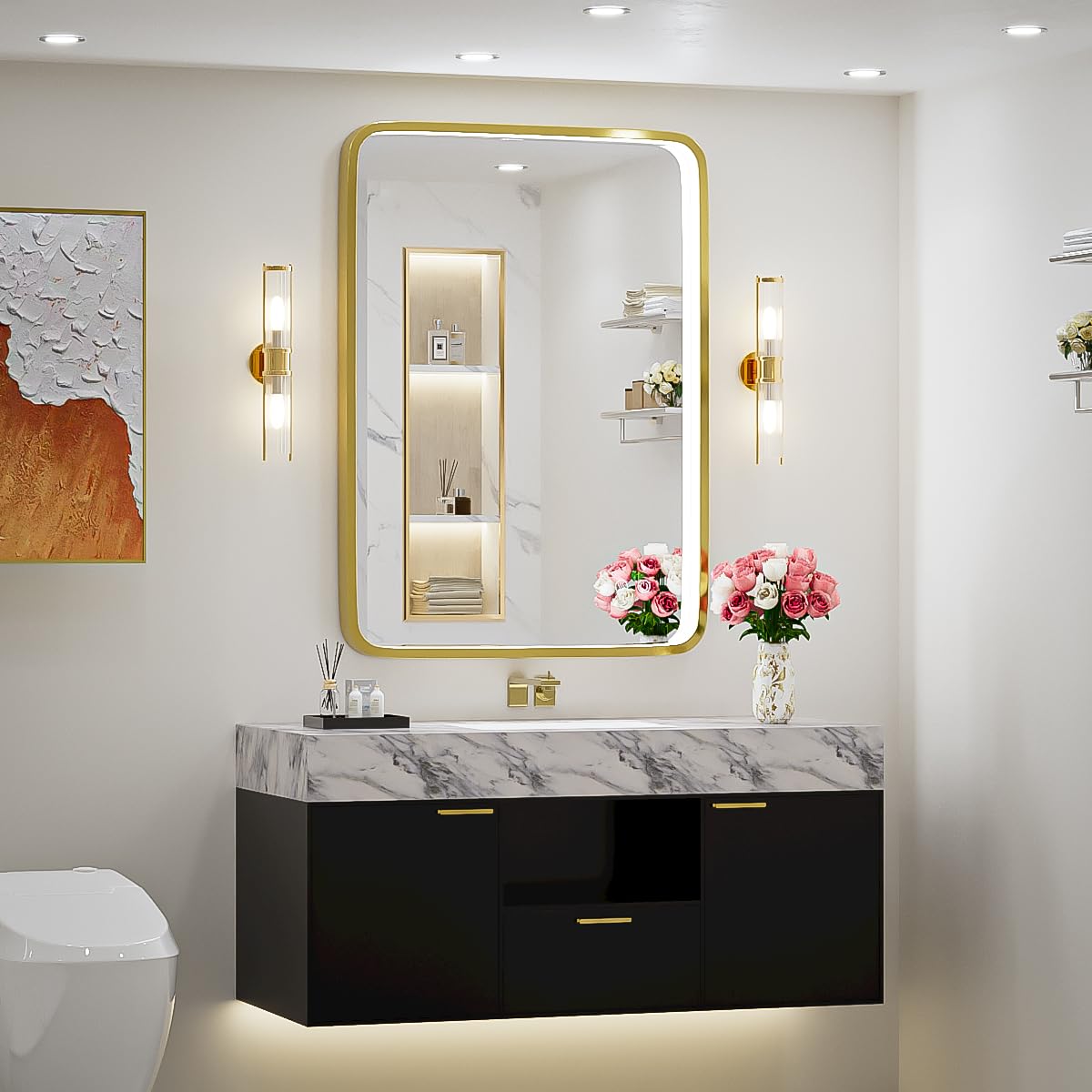 LED Bathroom Vanity Mirror with lights,Wall Mounted Lighted Mirrors